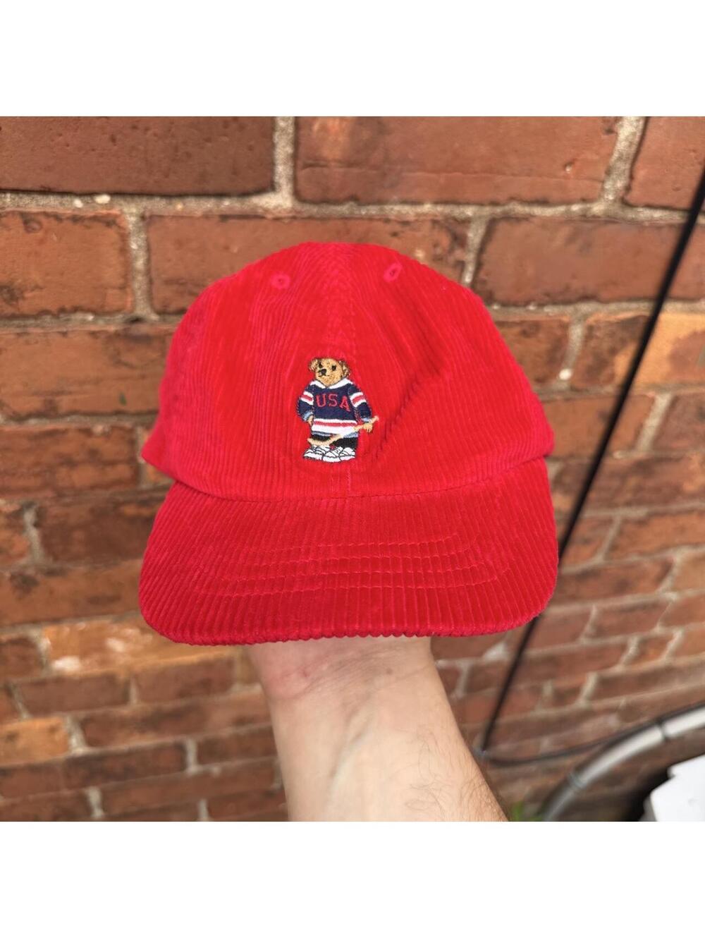polo Ralph Lauren hockey bear kids strapback hat youth size